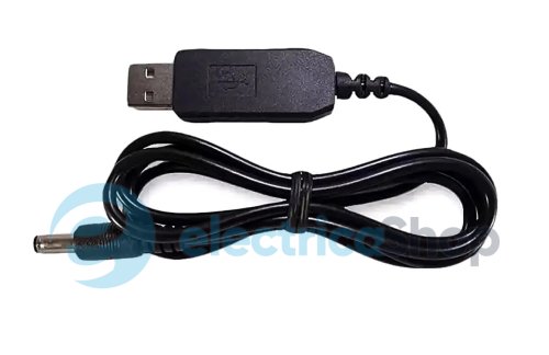 Кабель живлення з перетворювачем DC5-DC12V USB-5.5 1А 90см