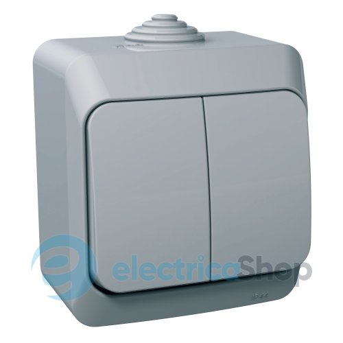 Выключатель 2-кл. наружный монтаж IP44 Cedar Plus Schneider Electric серый