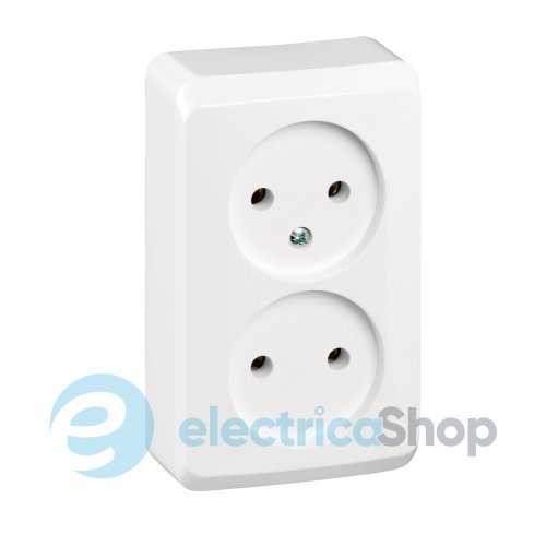 Розетка двойная без з/к 16А наружный монтаж IP20 Prima Schneider Electric белый