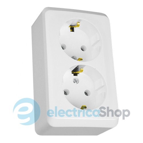 Розетка двойная с з/к 16А наружный монтаж IP20 Prima Schneider Electric белый