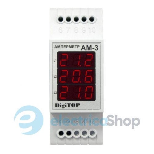Амперметр АМ-3 DigiTOP 3ф. 1А ... 63А, DIN