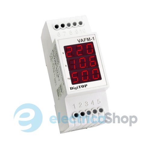 Амперметр-вольтметр-частотомер VAFM-1 DigiTOP 1ф. 1А … 63А / 40V~ … 400V~ 30 Гц … 75 Гц., DIN