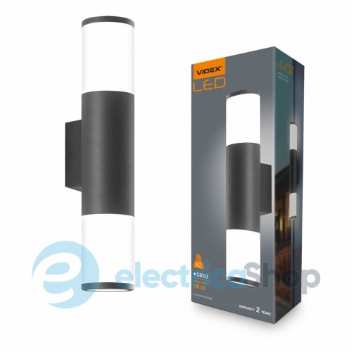 Вуличний настінний світильник VIDEX LED VL-AR092B IP54 2xGU10 (28154)