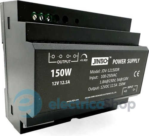Блок питания на DIN рейке 12V/DC 150W (230V~) Jinbo JDV-12150DR (21099)