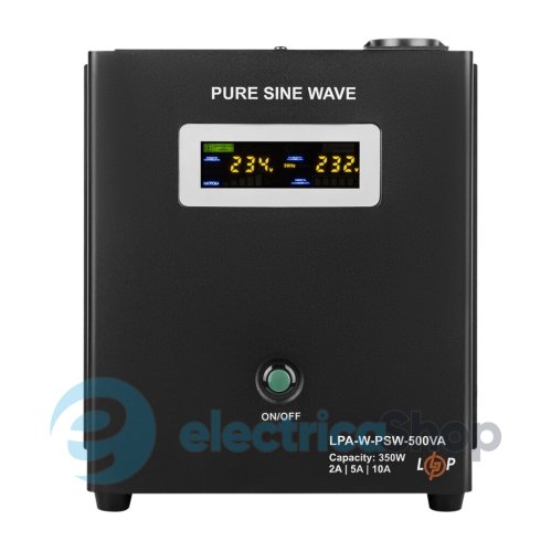 ДБЖ з правильною синусоїдою 12V Logic Power LPA-W-PSW-500VA (350Вт) 2A/5A/10A