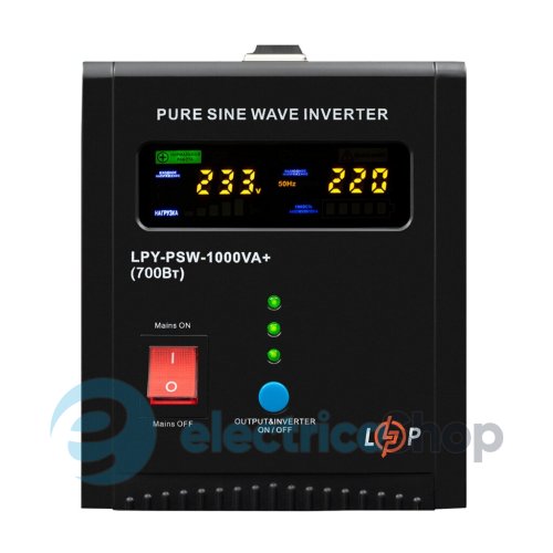 ДБЖ Logic Power LPY-PSW-1000VA+ (700Вт) 10A/20A з правильною синусоїдою 12V