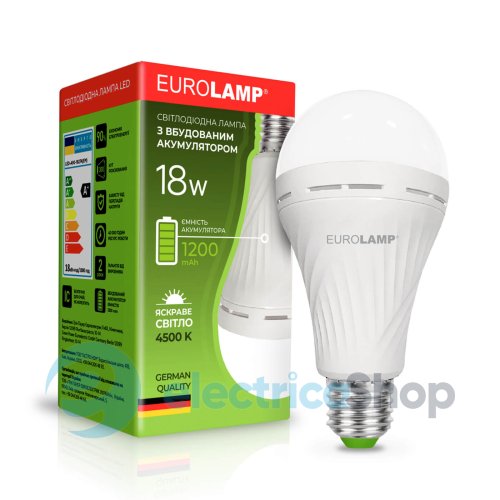 Светодиодная лампа Eurolamp A90-18W-E27-4500K LED-A90-18274(EM) с аккумулятором