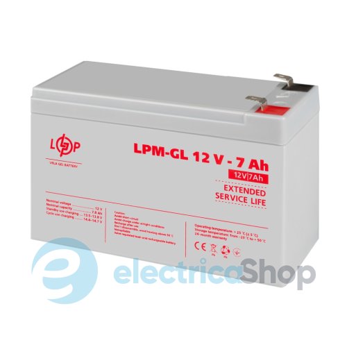 Акумулятор гелевий LPM-GL 12V - 7 Ah