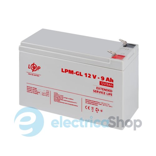 Акумулятор гелевий LPM-GL 12V - 9 Ah