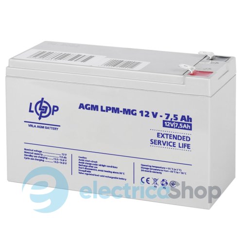 Акумулятор мультигелевий LPM-MG 12V - 7.5 Ah