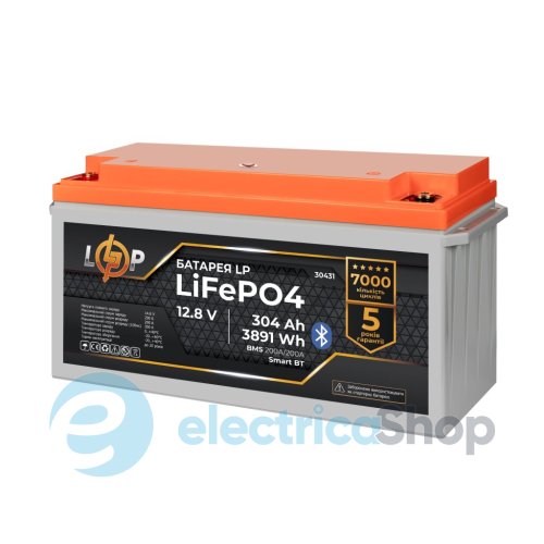 Акумулятор LP LiFePO4 12,8V - 304 Ah (3891Wh) (BMS 200A/200А) пластик Smart BT