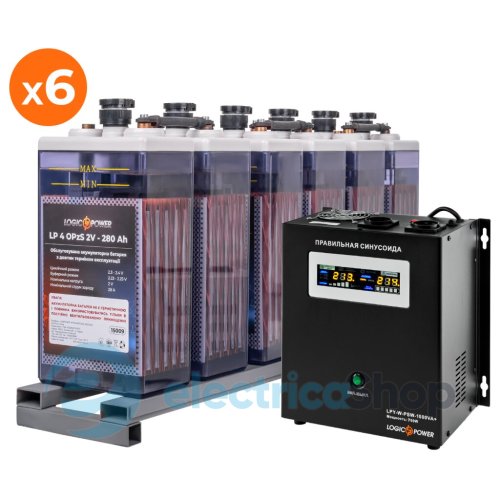 Комплект резервного питания для підприємств LogicPower ИБП + OPzS батарея (UPS W1000 + АКБ OPzS 3860W)