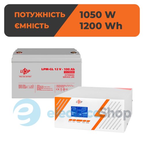 Комплект резервного питания ИБП 12V + гелевая батарея (UPS B1500 + АКБ GL 1200Wh)