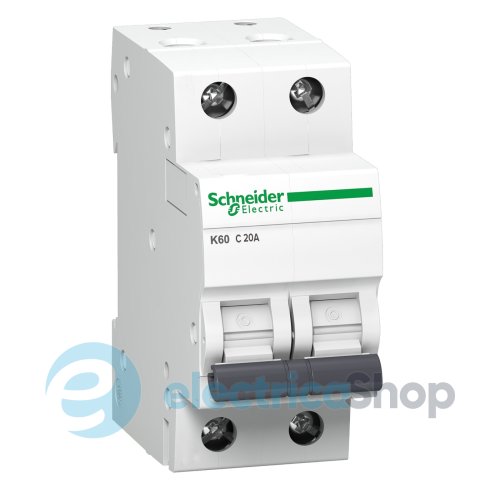 Автоматический выключатель 2-п, 20А, C, 6kA, Acti9 K60N Schneider Electric A9K02220