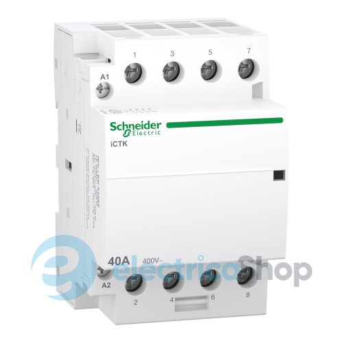 Контактор 40A/400V, 4НО, катушка управления 220-240V/AC, DIN, Acti9 iCTK, SE A9C40440