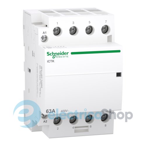 Контактор 63A/400V, 4НО, катушка управления 220-240V/AC, DIN, Acti9 iCTK, SE A9C40463