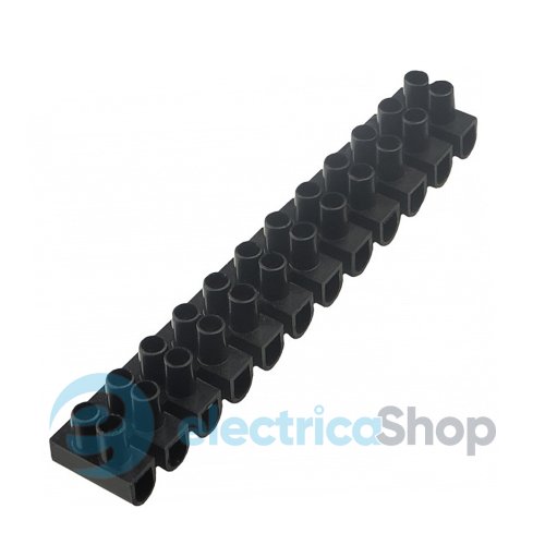 Клемна колодка ділима, 12 груп x 25mm2  e.tc.stand.12.25.black, 400V/60А, чорна
