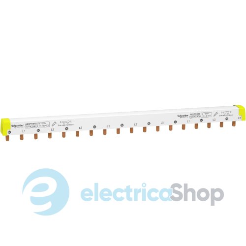 Гребінчаста шина, 3L+N розділена, ширина 18 мм, 18 модулів, 100А Schneider Electric Acti9 A9XPH518