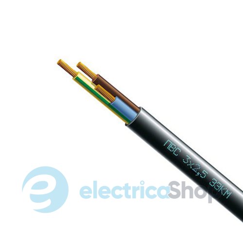 Провод силовой гибкий 3х2,5 ПВС черный (Electro Cable Group)