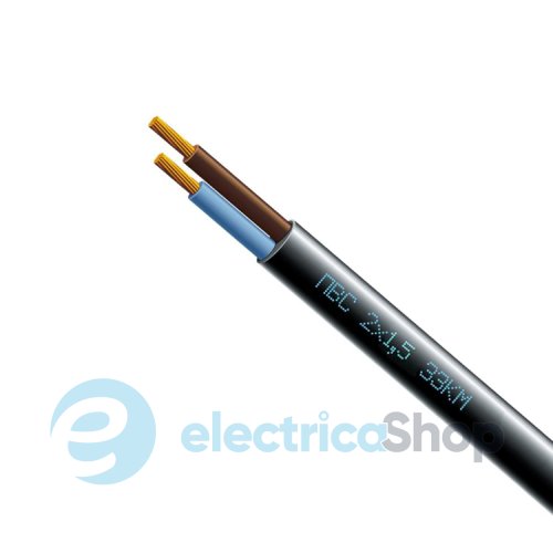 Провод силовой гибкий 2х1,5 ПВС черный (Electro Cable Group)
