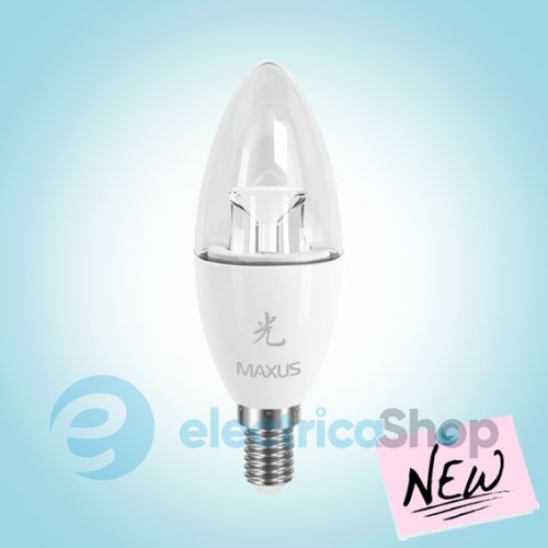Лампа cвітлодіодна MAXUS LED C37 CL-C 6W 3000K 220V E14 AP (1-LED-421)