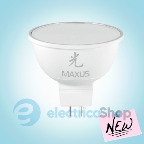 Светодиодная лампа MAXUS LED MR16 5W 3000K 220V GU5.3 AP (1-LED-401)