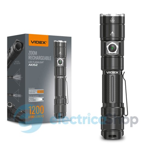 Портативный светодиодный фонарик VIDEX VLF-A105Z 1200Lm 5000K
