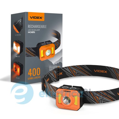 Налобний світлодіодний ліхтарик VIDEX VLF-H085-OR 400Lm 5000K (27529)