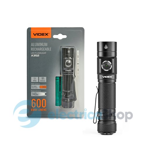 Портативний світлодіодний ліхтарик VIDEX VLF-A352 600Lm 5000K (28358)