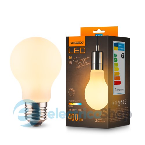 Светодиодная лампа VIDEX Filament VL-DA60MO 4W E27 3000K Porcelain dimmable (27623)