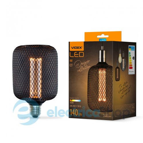 Светодиодная лампа VIDEX Filament VL-DBMC100162 4W E27 1800K Black Chainmail style