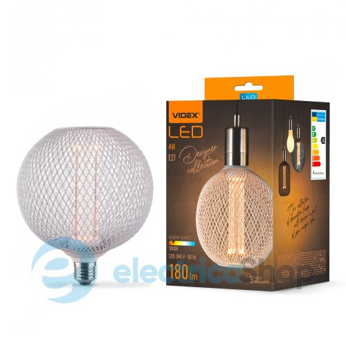 Светодиодная лампа VIDEX Filament VL-DWMC125150 4W E27 1800K White Chainmail style