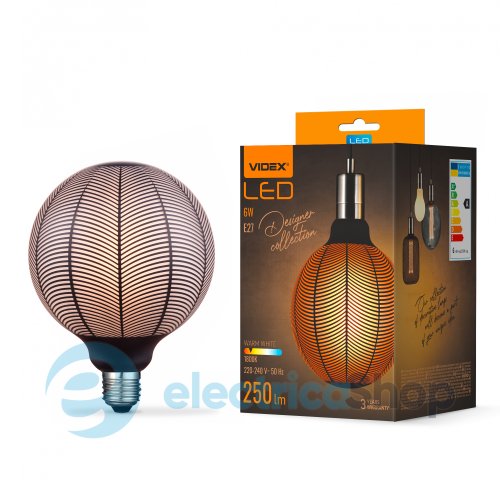 Светодиодная лампа VIDEX Filament VL-DG125BN 6W E27 1800K Black Magician pine needles