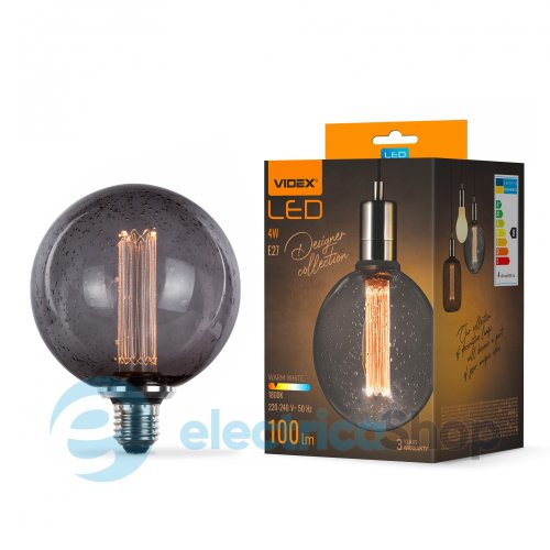 Світлодіодна лампа VIDEX Filament VL-DI-G125FC1979S 4W E27 1800K Smoke