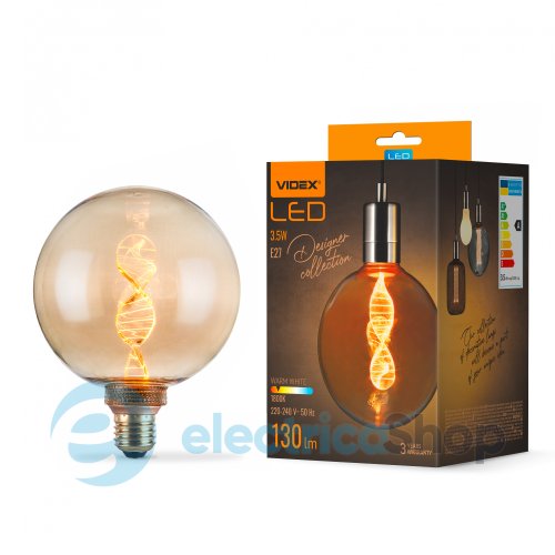 Світлодіодна лампа VIDEX Filament VL-DNA-G125-A 3.5W E27 1800K Amber