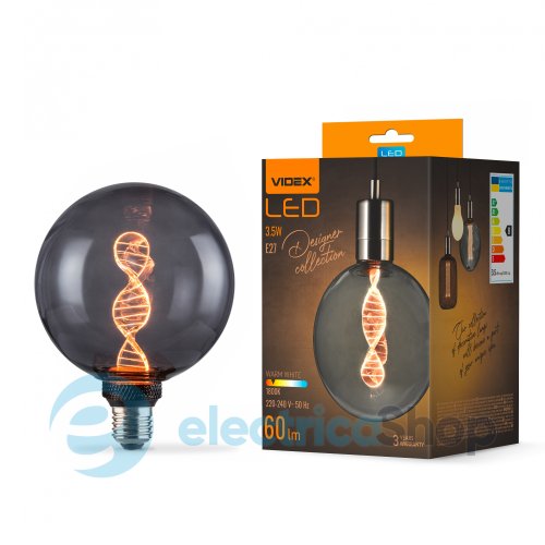 Світлодіодна лампа VIDEX Filament VL-DNA-G125-S 3.5W E27 1800K Smoky