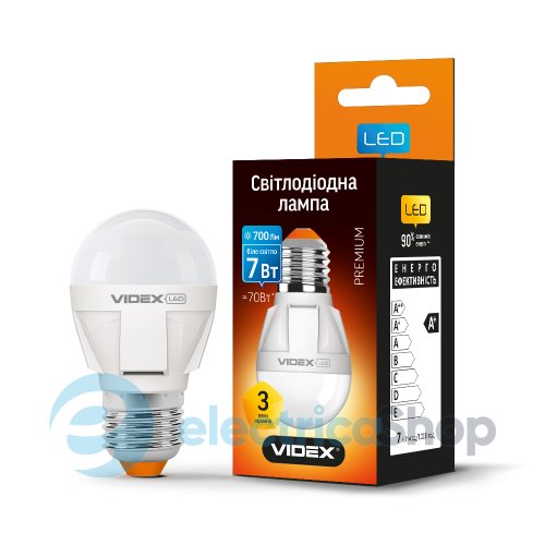 Світлодіодна лампа VIDEX PREMIUM G45 7W E27 4100K