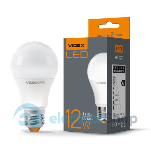 Светодиодная лампа VIDEX A60e 12W E27 4100K (23649)