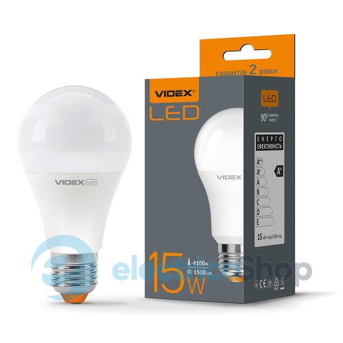 Светодиодная лампа VIDEX A65e 15W E27 4100K (23884)