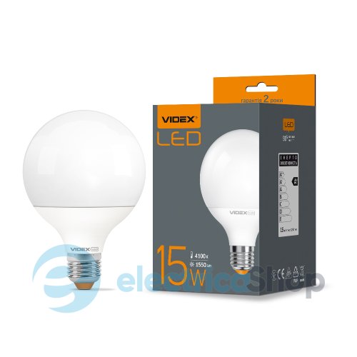 Светодиодная лампа VIDEX G95e 15W E27 4100K (24865)