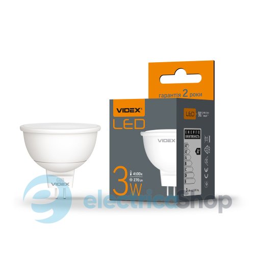 Светодиодная лампа VIDEX MR16e 3W GU5.3 4100K (23931)