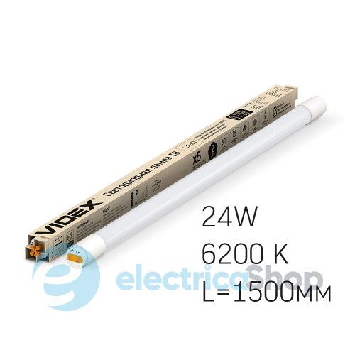Светодиодная лампа VIDEX T8 24W 1.5M 6200K матова (23530)