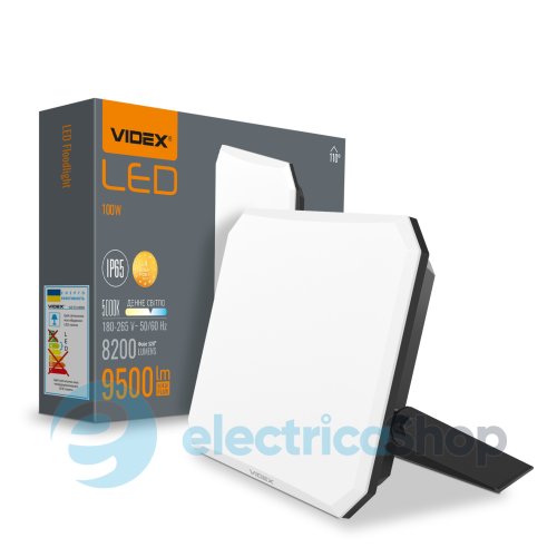LED прожектор VIDEX F3 100W 5000K 220V Black VLE-F3-1005B