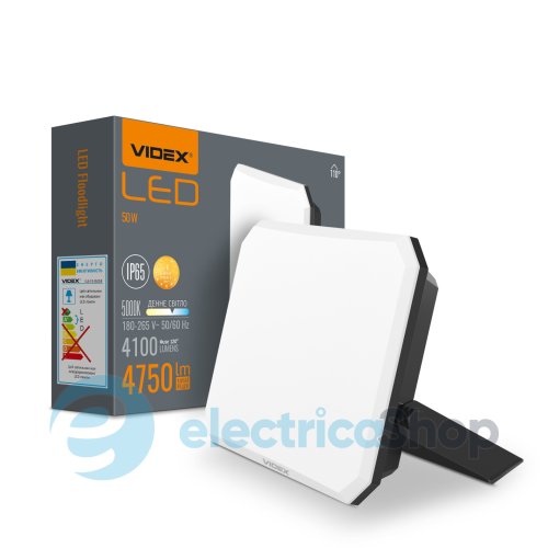 LED прожектор VIDEX F3 50W 5000K 220V Black VLE-F3-0505