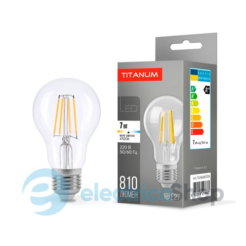 Світлодіодна лампа TITANUM Filament A60 7W E27 4100K