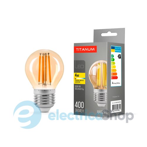 Светодиодная лампа TITANUM Filament G45 4W E27 2200K бронза