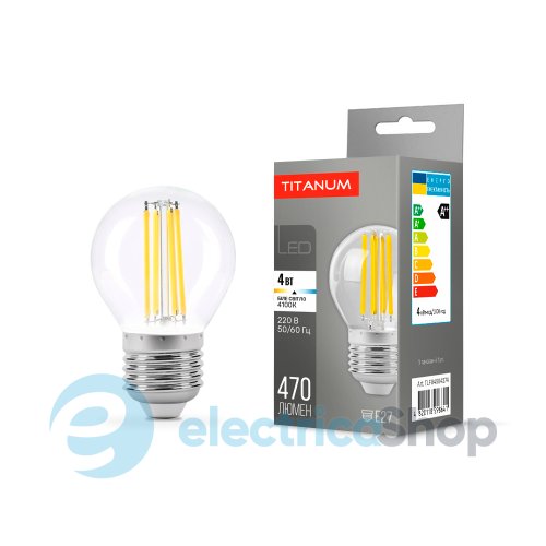 Светодиодная лампа TITANUM Filament G45 4W E27 4100K