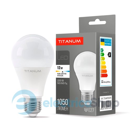 Светодиодная лампа TITANUM A60 12W E27 4100K 220V