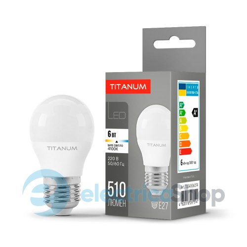 Светодиодная лампа TITANUM G45 6W E27 4100K