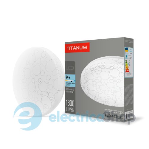 LED світильник настінно-стельовий TITANUM 24W 5000K Кільця (26695)